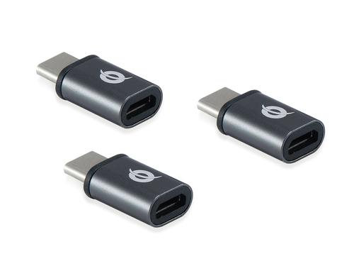 Conceptronic USB-C to Micro-B 2.0 Adapter 3pcs 480Mbs OTG gr
