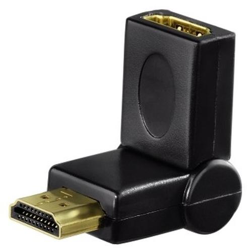 Hama Compact Adapter HDMI Plug - HDMI Socket, swivelling, black