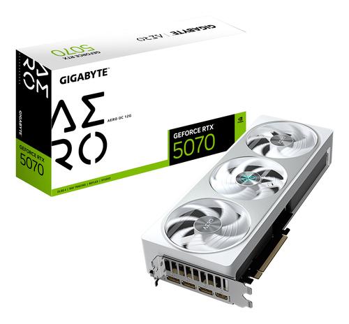 GIGABYTE GeForce RTX 5070 AERO OC 12G Graphics Card - 12GB GDDR7, 192-bit, PCI-E 5.0, 2625 MHz Core Clock, 3 x DP 2.1a, 1 x HDMI 2.1b, NVIDIA DLSS 4, GV-N5070AERO OC-12GD