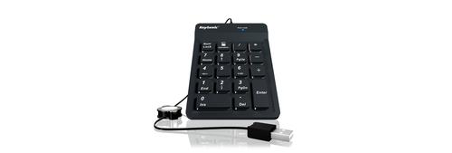 KEYSONIC Number Pad-TAS, Silicone, USB, BK, ACK-118BK