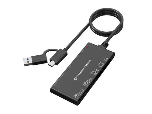 Conceptronic Card reader USB-A/-C3.2-7-in-1 black