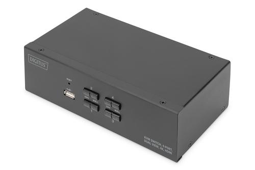 Digitus KVM Switch 4-Port 4K30Hz 2xHDMI 2xUSB-A 2x3.5mmKlinke