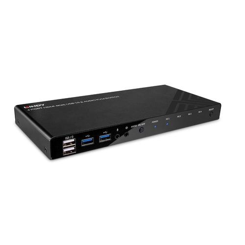 Lindy KVM Switch HDMI 4K60, USB3.0 AND Audio 4Port