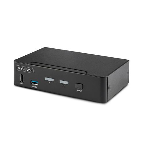 StarTech.com 2-Port DisplayPort KVM Switch, 8K 60Hz / 4K 144Hz, Single Display, DP 1.4, 2x USB 3.0 Ports, 4x USB 2.0 HID Ports, Push-Button AND amp; Hotkey Switching, TAA Compliant - OS Independent,