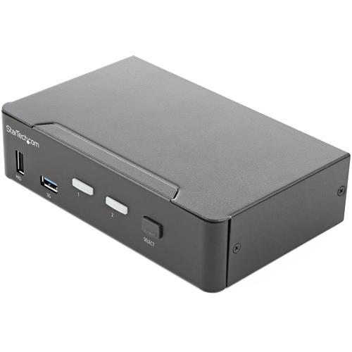 StarTech.com 2-Port HDMI KVM Switch - Single Monitor 4K 60Hz Ultra HD HDR - Desktop HDMI 2.0 KVM Switch with 2-Port USB 3.0 Hub (5Gbps) and 4x USB 2.0 HID, Audio - Hotkey Switching - TAA Compliant