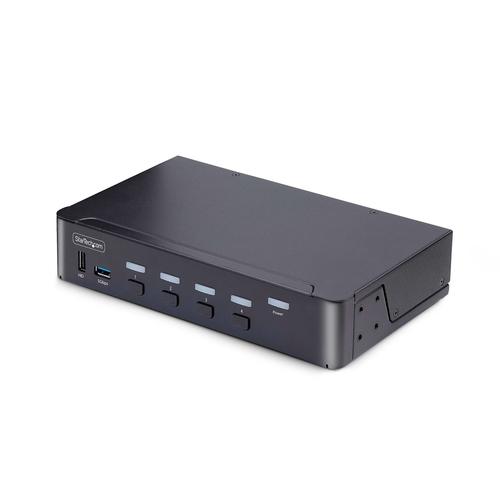 StarTech.com 4-Port DisplayPort KVM Switch, 8K 60Hz / 4K 144Hz, Single Display, DP 1.4, 2x USB 3.0 Ports, 4x USB 2.0 HID Ports, Push-Button AND Hotkey Switching, TAA Compliant - OS Independent, Meta