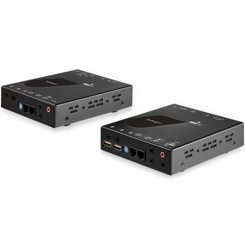 StarTech.com HDMI KVM Extender over IP Network - 4K 30Hz HDMI 2.0 and USB over IP LAN or Cat5e/Cat6 Ethernet Cable (100m/330ft) - Remote KVM Switch/Console Transmitter/Receiver Extender Kit - TAA