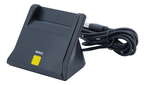 Deltaco UCR-156 smart card reader Indoor/Outdoor USB USB 2.0 Black