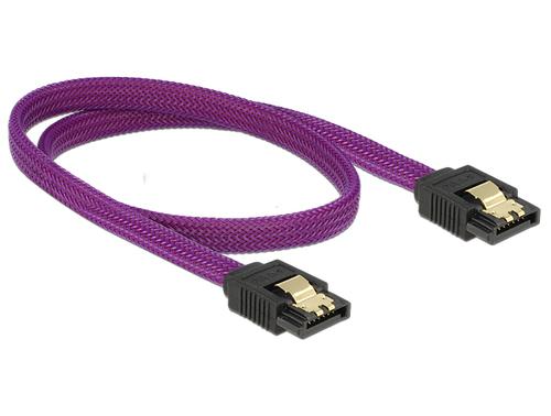 Delock SATA Cable SATA III - SATA St/St 0.50m violet Premium