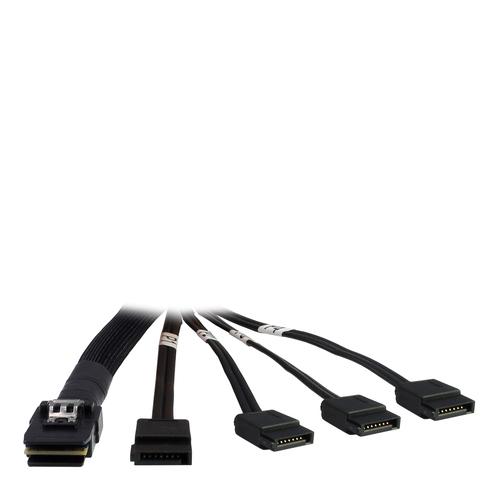 INTER-TECH SFF-8087 to 4x S-ATA crossover cable (black, 1 meter (partially shielded))