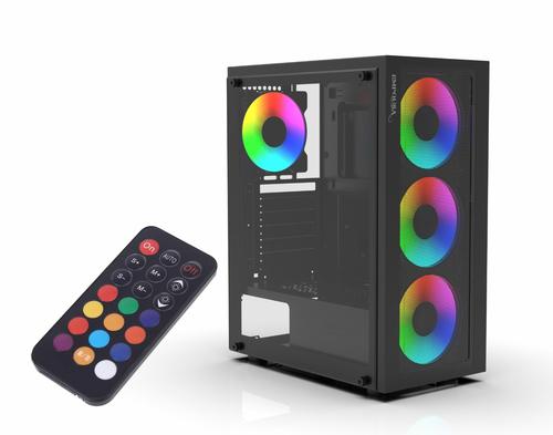 Inca Mid-Tower/ATX/Metal AND Glass/USB/RGB Case, black
