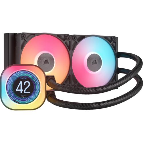 CORSAIR iCUE LINK TITAN 240 RX LCD Processor Air Cooler, 12 cm, Black, 1 piece