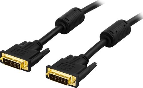 Deltaco DVI-600 DVI cable, 1 m, DVI-D, Black