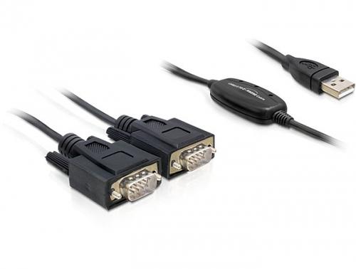 Delock USB Cable A - 2x D-Sub9 St/St 1.40m