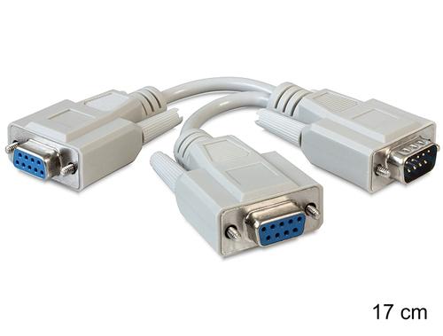 Delock Serial Cable D-Sub9 - 2x D-Sub9 St/Bus/Bus 0.17m