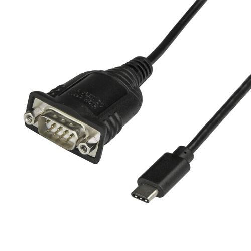 StarTech.com USB C to Serial Adapter Cable 16 (40cm) - USB Type C to RS232 (DB9) Converter Cable - USB-C Serial Cable for PLCs, Scanners, Printers - Male/Male - Windows/Mac/Linux