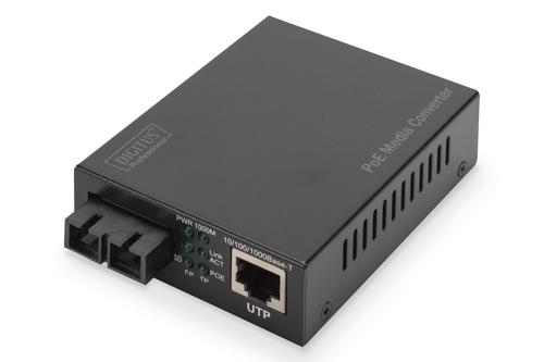 Digitus Gigabit PoE Media Converter, RJ45 / SC, Single-mode