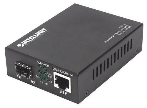 Intellinet Gigabit PoE+ Media Converter RJ45 SFP 120km