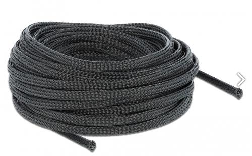Delock Expandable mesh tube, 10m x 6mm, black