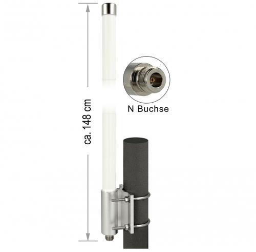 Delock Omnidirectional LoRa antenna. N-Bu 8dBi 147cm outdoor white