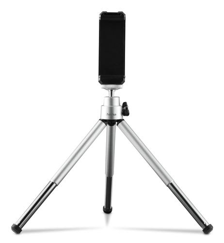 Hama Fancy 2-in-1 Mini Tripod for Mobile Phone AND Camera (¼”), Travel Tripod, 16cm, silver