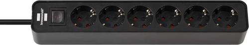 Brennenstuhl Power strip Ecolor 6x black 1.5m