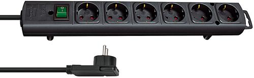 Brennenstuhl Socket strip Comfort-Line 6x 2m flat cable black