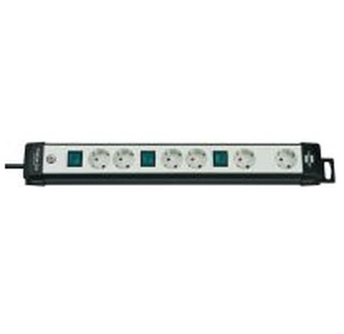 Brennenstuhl Brenn Premium-Line 6-way sw/ligrau 3m 3x2-way switchable