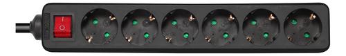 Deltaco GT-0661 power extension 3 m 6 AC outlet(s) Indoor Black