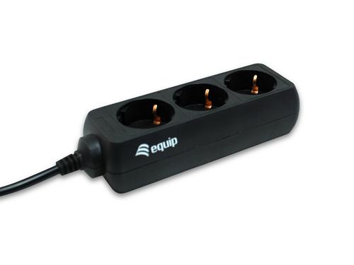 Equip Power strip 3xSchuko-St.IEC320 C14 black. Plat.