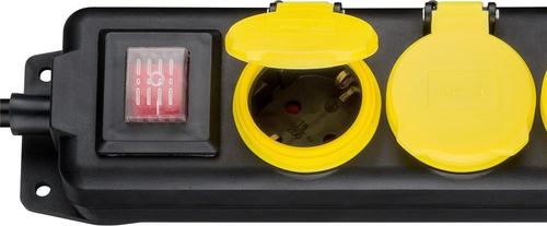 Goobay 45194 power extension 3 m 5 AC outlets Indoor/outdoor Black, Yellow