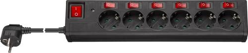 Goobay 6-Way Surge-Protected Power Strip with Switch, 1.5 m