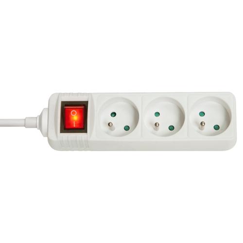 Lindy 3-way socket strip with switch FR