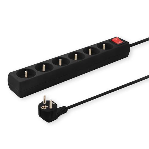 Savio LZ-02 Power strip, 5 outlets, 3m, 5 AC outlets, Type E, 2500 W