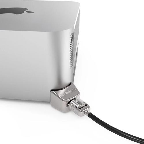 Compulocks Mac Studio Ledge Lock Adapter with Keyed Cable Lock, Silver