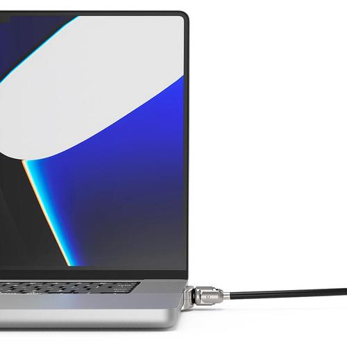 Compulocks Ledge Lock Adapter for MacBook Pro 16 M1, M2 AND M3 with Keyed Cable Lock Silver