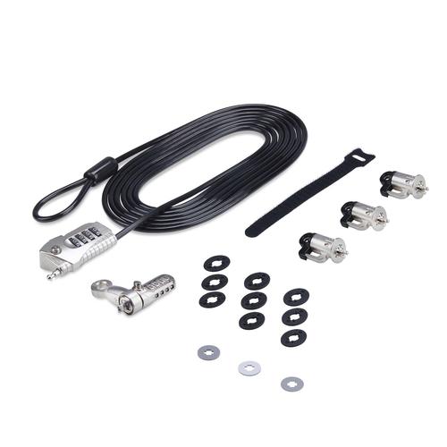 StarTech.com Laptop/Desktop AND Peripheral Lock Kit, Theft-Deterring Security Lock, K-Slot, 10ft (3m) Steel Cable, 3x Devices, User-Resettable 4-Digit Lock - TAA