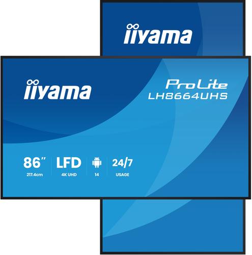 Iiyama 217.4cm(85.6") LH8664UHS-B3AG 16:9 2xHDMI+USB-C (Freight shipping)