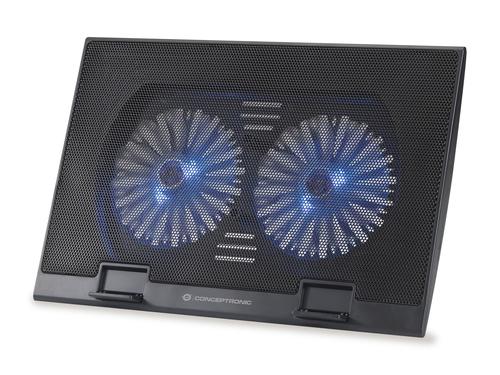 Conceptronic 2-Fan USB-A2.0 Laptop Cooling Pad 30Kg 17" sw