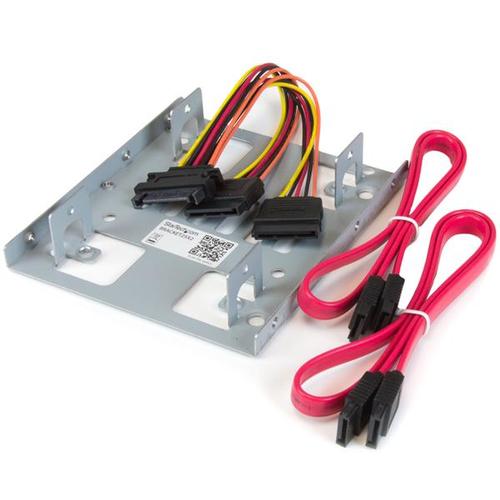 StarTech.com Dual 2.5 to 3.5 HDD Bracket for SATA Hard Drives - 2 Drive 2.5 to 3.5 Bracket for Mounting Bay - TAA