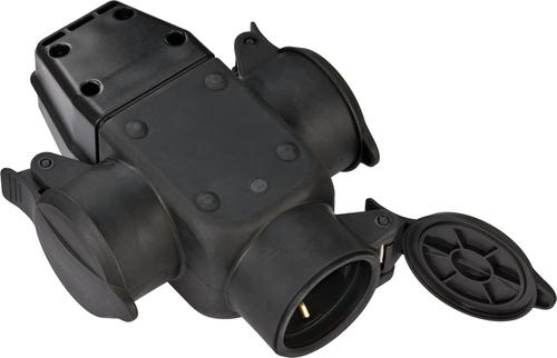 Brennenstuhl Schuko Rubber Coupling 3x IP44 Cross-Over