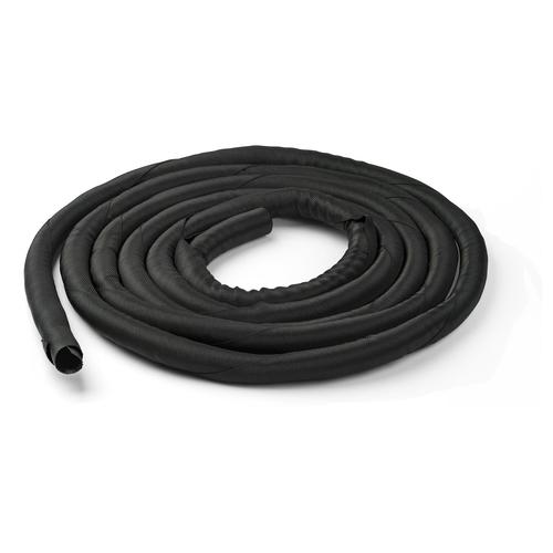 StarTech.com 15 (4.6m) Cable Management Sleeve - Flexible Coiled Cable Wrap - 1.0-1.5 dia. Expandable Sleeve - Polyester Cord Manager/Protector/Concealer - Black Trimmable Cable Organizer