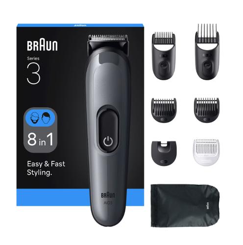BRAUN AIO3540 hair trimmers/clippers Black, Grey