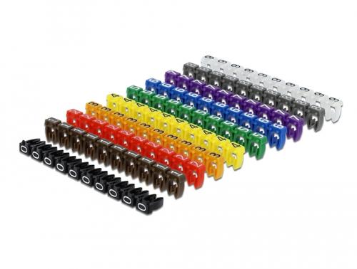 Delock Color-coded cable markers 0-9, 100 pieces.