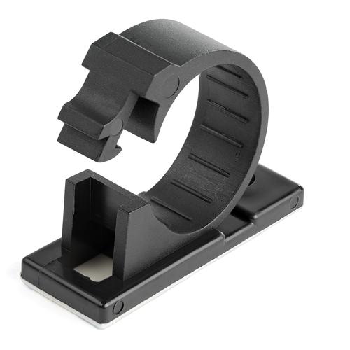 StarTech.com 100 Black Adhesive Cable Management Clips - Network/Ethernet/Office Desk/Computer Cord Organizer - Sticky Cable/Wire Holders - Nylon Self-Adhesive Clamp UL/94V-2 Fire Rated - TAA