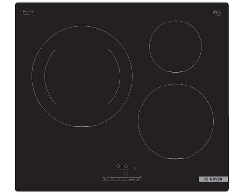 BOSCH Series 4 PUJ611BB5E hob, black, built-in, 60 cm, induction cooktop with 3 zones