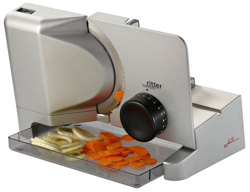 Ritter E 16 Duo Plus all-purpose slicer with extra ham knife, silver metallic