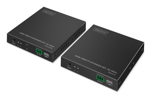 Digitus HDMI Fiber IP 4K/60Hz Extender Set Black