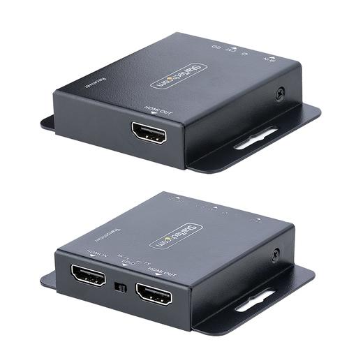 StarTech.com 4K HDMI Extender over CAT6/5 Ethernet Cable, 4K 30Hz or 1080p 60Hz Video Extender, HDMI over Ethernet Cable, HDMI Transmitter and Receiver Kit, IR Remote Control