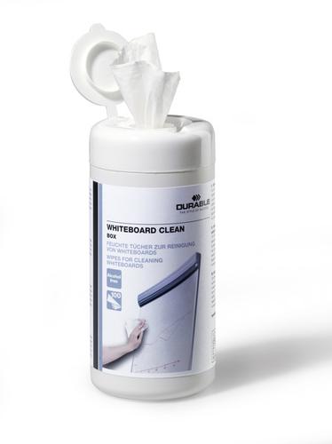 Durable Whiteboard Cleaning Wipes Box of 100 White